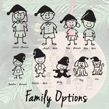 Our Family - Stick Figures (ORN018) - Personalized