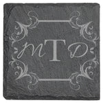 Fancy Monogram Slate Coaster (SC001)