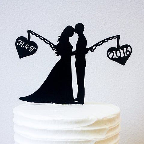Fishing Cake Topper, Fishing Poles With Date and Last Name,custom Wedding  Cake Topper,wedding Couple Fishing Pole Heart 