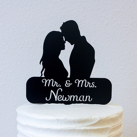 Silhouette Couple Mr and Mrs - Personalized (W006)