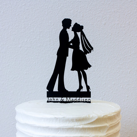 Silhouette Couple Names - Personalized (W011)