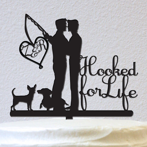 Hooked For Life With Pets - Male And Male - Personalized (W033M)