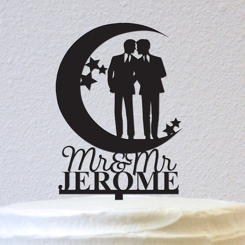 Moonlit Kiss - Male And Male - Personalized (W039M)