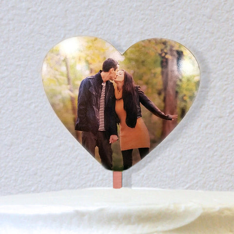 Heart With Photo - Personalized With Vinyl Overlay (W044)